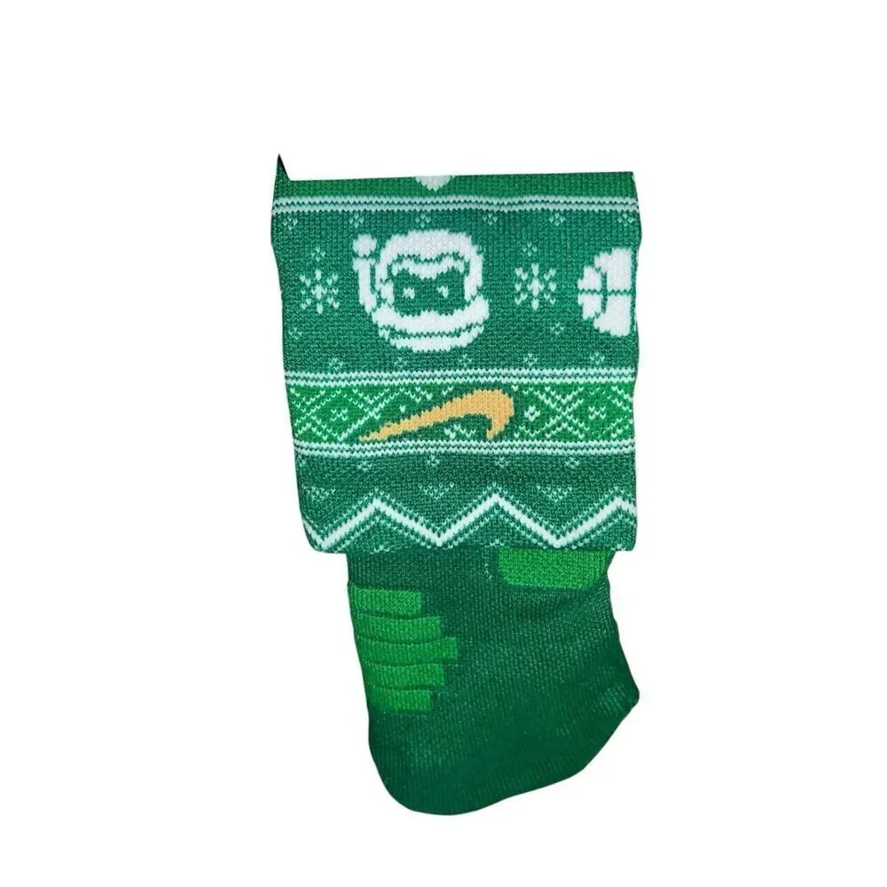 2 Nike ELITE Crew Basketball Socks CHRISTMAS red green Santa W10-13 M8-12
